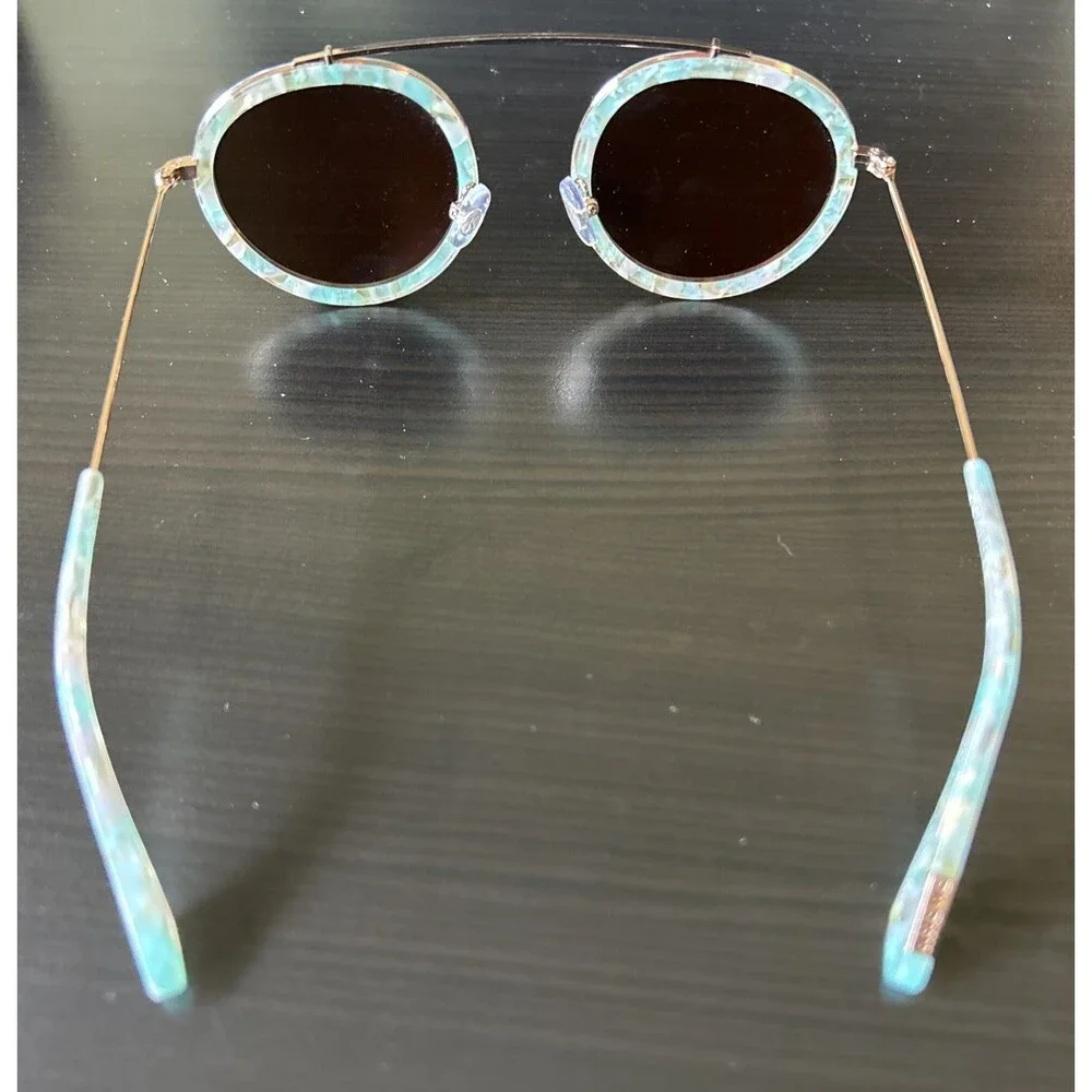 KREWE DU OPTIC CONTI Womens Sunglasses Rose Gold Matte Opal Round Boho RARE - Picture 3 of 13